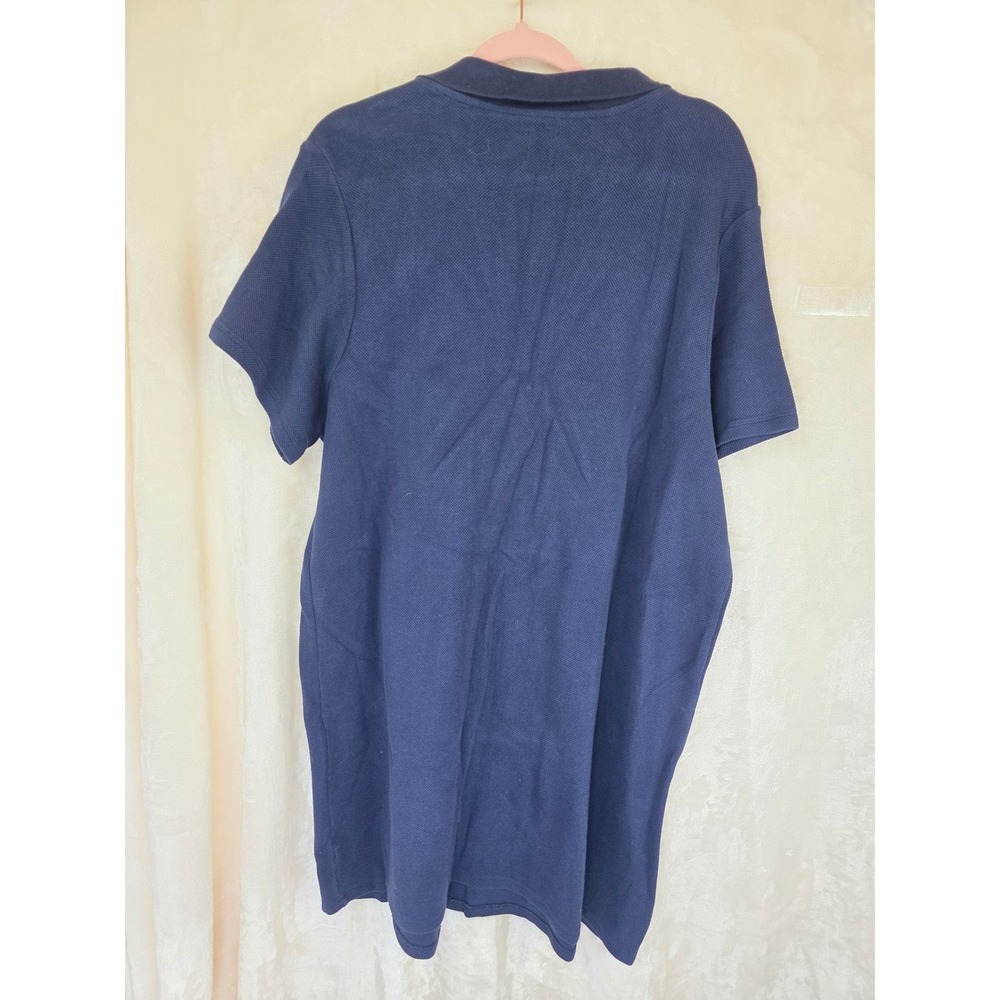 Gap Navy Blue Cotton Pique V-Neck Polo Midi Dress Short Sleeve XXL - Picture 2 of 5